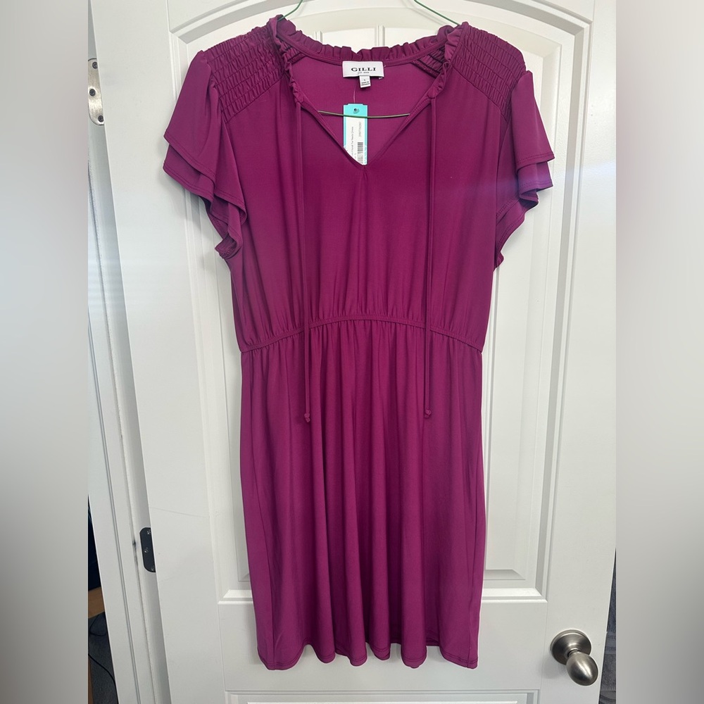Gilli Magenta Ruffled Dress